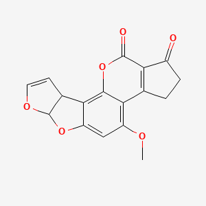 molecular formula C17H12O6 B1212151 4-(甲氧基)-2,3,6a,9a-四氢环戊[c]呋喃[3',2':4,5]呋喃[2,3-h]色烯-1,11-二酮 CAS No. 408530-29-0