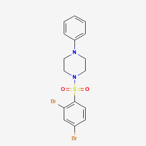 molecular formula C16H16Br2N2O2S B12121540 1-(2,4-Dibromobenzenesulfonyl)-4-phenylpiperazine 