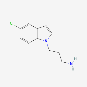 molecular formula C11H13ClN2 B12121556 1H-Indole-1-propanamine, 5-chloro- CAS No. 46276-91-9