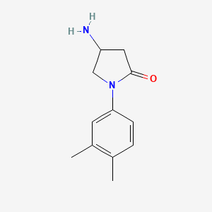 molecular formula C12H16N2O B12121574 4-Amino-1-(3,4-dimethylphenyl)-2-pyrrolidinone 