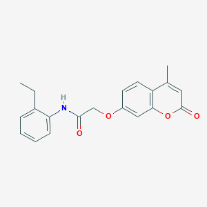 molecular formula C20H19NO4 B12121630 N-(2-ethylphenyl)-2-[(4-methyl-2-oxo-2H-chromen-7-yl)oxy]acetamide 