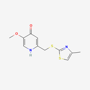 5-Methoxy-2-([(4-methyl-1,3-thiazol-2-YL)thio]methyl)pyridin-4-OL