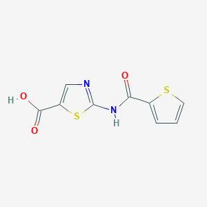 molecular formula C9H6N2O3S2 B12121739 2-[(2-Thienylcarbonyl)amino]-1,3-thiazole-5-carboxylic acid 