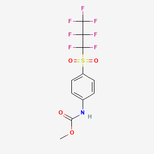 molecular formula C11H8F7NO4S B12121769 methyl N-[4-(1,1,2,2,3,3,3-heptafluoropropanesulfonyl)phenyl]carbamate 