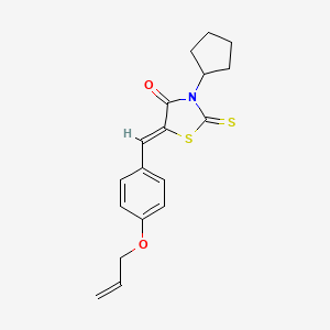 molecular formula C18H19NO2S2 B12121785 (5Z)-3-cyclopentyl-5-[4-(prop-2-en-1-yloxy)benzylidene]-2-thioxo-1,3-thiazolidin-4-one 