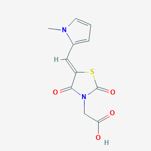 molecular formula C11H10N2O4S B12121821 (Z)-2-(5-((1-methyl-1H-pyrrol-2-yl)methylene)-2,4-dioxothiazolidin-3-yl)acetic acid 