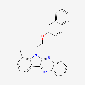 molecular formula C27H21N3O B12121883 2-[2-(4-Methylindolo[2,3-b]quinoxalin-5-yl)ethoxy]naphthalene 