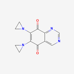 molecular formula C12H10N4O2 B1212190 6,7-双(1-氮丙啶基)-5,8-喹唑啉二酮 CAS No. 87039-52-9