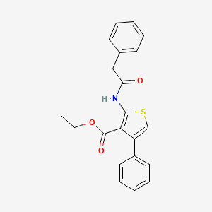 3-Thiophenecarboxylic acid, 4-phenyl-2-((phenylacetyl)amino)-, ethyl ester