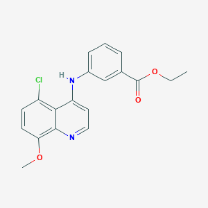 molecular formula C19H17ClN2O3 B12121960 Ethyl 3-((5-chloro-8-methoxyquinolin-4-yl)amino)benzoate 