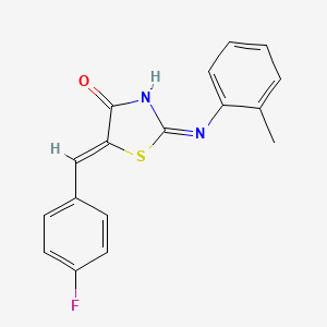 molecular formula C17H13FN2OS B12122036 (5Z)-5-(4-fluorobenzylidene)-2-[(2-methylphenyl)amino]-1,3-thiazol-4(5H)-one 