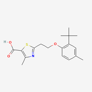 molecular formula C18H23NO3S B12122039 5-Thiazolecarboxylic acid, 2-[2-[2-(1,1-dimethylethyl)-4-methylphenoxy]ethyl]-4-methyl- CAS No. 927995-90-2