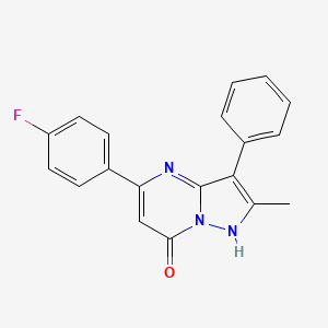 molecular formula C19H14FN3O B12122077 5-(4-fluorophenyl)-2-methyl-3-phenylpyrazolo[1,5-a]pyrimidin-7(4H)-one 