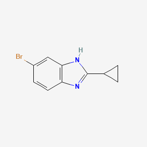 molecular formula C10H9BrN2 B12122088 1H-Benzimidazole, 6-bromo-2-cyclopropyl- 