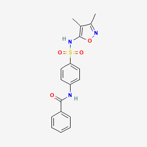 molecular formula C18H17N3O4S B12122138 N-{4-[(3,4-dimethyl-1,2-oxazol-5-yl)sulfamoyl]phenyl}benzamide 