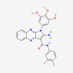 molecular formula C28H27N5O4 B12122163 2-amino-N-(3,4-dimethylphenyl)-1-(3,4,5-trimethoxyphenyl)-1H-pyrrolo[2,3-b]quinoxaline-3-carboxamide 