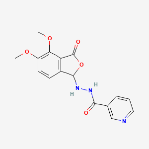 N'-(4,5-dimethoxy-3-oxo-1,3-dihydro-2-benzofuran-1-yl)pyridine-3-carbohydrazide