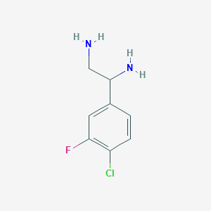 molecular formula C8H10ClFN2 B12122222 1-(4-Chloro-3-fluorophenyl)ethane-1,2-diamine 