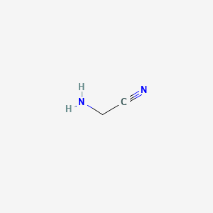 molecular formula NH2CH2CN<br>C2H4N2 B1212223 Aminoacetonitrile CAS No. 540-61-4