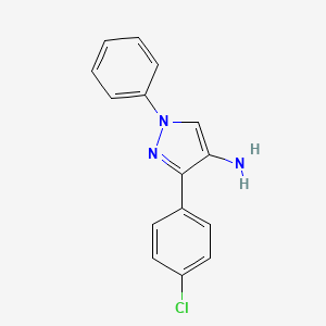 molecular formula C15H12ClN3 B12122301 3-(4-chlorophenyl)-1-phenyl-1H-pyrazol-4-amine 