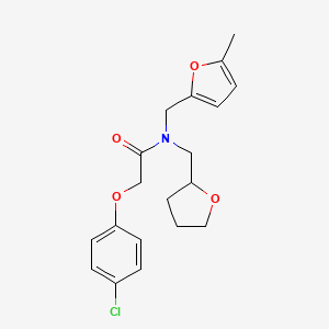 2-(4-chlorophenoxy)-N-[(5-methylfuran-2-yl)methyl]-N-(tetrahydrofuran-2-ylmethyl)acetamide