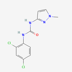 molecular formula C11H10Cl2N4O B1212232 1-(2,4-Dichlorophenyl)-3-(1-methyl-3-pyrazolyl)urea 