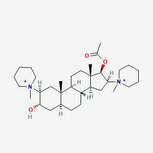 molecular formula C33H58N2O3+2 B1212234 3-Hydroxypancuronium CAS No. 43021-44-9