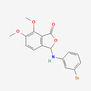 molecular formula C16H14BrNO4 B12122365 3-[(3-bromophenyl)amino]-6,7-dimethoxy-2-benzofuran-1(3H)-one 