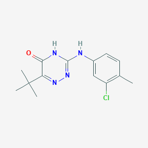 molecular formula C14H17ClN4O B12122394 6-(tert-butyl)-3-((3-chloro-4-methylphenyl)amino)-1,2,4-triazin-5(4H)-one 