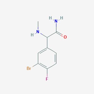 molecular formula C9H10BrFN2O B12122426 2-(3-Bromo-4-fluorophenyl)-2-(methylamino)acetamide 