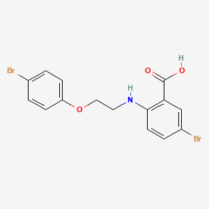 molecular formula C15H13Br2NO3 B12122467 Benzoic acid, 5-bromo-2-[[2-(4-bromophenoxy)ethyl]amino]- CAS No. 893727-65-6