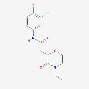 N-(3-chloro-4-fluorophenyl)-2-(4-ethyl-3-oxomorpholin-2-yl)acetamide