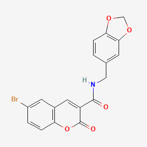 N-(1,3-benzodioxol-5-ylmethyl)-6-bromo-2-oxo-2H-chromene-3-carboxamide