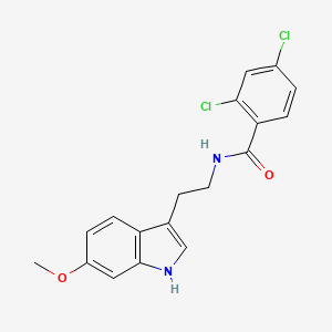 molecular formula C18H16Cl2N2O2 B12122630 2,4-dichloro-N-[2-(6-methoxy-1H-indol-3-yl)ethyl]benzamide 