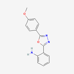 molecular formula C15H13N3O2 B12122679 2-(5-(4-Methoxyphenyl)-1,3,4-oxadiazol-2-yl)aniline CAS No. 88185-03-9