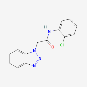 molecular formula C14H11ClN4O B12122685 2-(1H-1,2,3-benzotriazol-1-yl)-N-(2-chlorophenyl)acetamide 