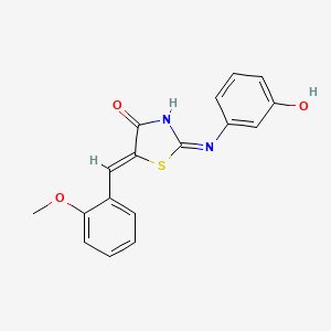 (2E,5Z)-2-[(3-hydroxyphenyl)imino]-5-(2-methoxybenzylidene)-1,3-thiazolidin-4-one