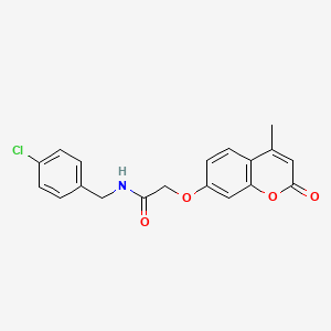 molecular formula C19H16ClNO4 B12122797 N-(4-chlorobenzyl)-2-((4-methyl-2-oxo-2H-chromen-7-yl)oxy)acetamide 