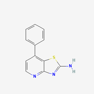 molecular formula C12H9N3S B12122855 Thiazolo[4,5-b]pyridin-2-amine,7-phenyl- 