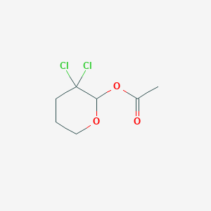 molecular formula C7H10Cl2O3 B121229 3,3-Dichlorooxan-2-yl acetate CAS No. 141942-54-3