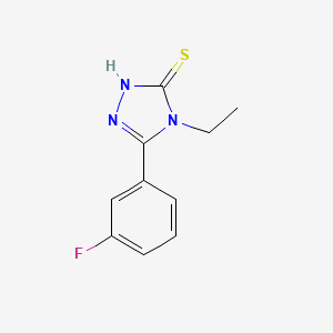 molecular formula C10H10FN3S B12122909 4-Ethyl-5-(3-fluorophenyl)-4H-[1,2,4]triazole-3-thiol 