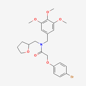 molecular formula C23H28BrNO6 B12122910 2-(4-bromophenoxy)-N-(tetrahydrofuran-2-ylmethyl)-N-(3,4,5-trimethoxybenzyl)acetamide 