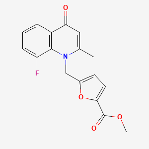 molecular formula C17H14FNO4 B12122925 Methyl 5-((8-fluoro-2-methyl-4-oxoquinolin-1(4H)-yl)methyl)furan-2-carboxylate 