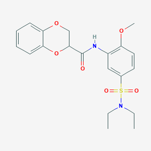 N-[5-(diethylsulfamoyl)-2-methoxyphenyl]-2,3-dihydro-1,4-benzodioxine-2-carboxamide