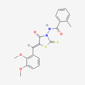 N-[(5Z)-5-(2,3-dimethoxybenzylidene)-4-oxo-2-thioxo-1,3-thiazolidin-3-yl]-2-methylbenzamide