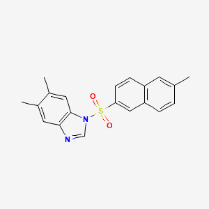 molecular formula C20H18N2O2S B12123021 5,6-dimethyl-1-[(6-methylnaphthalen-2-yl)sulfonyl]-1H-1,3-benzodiazole 