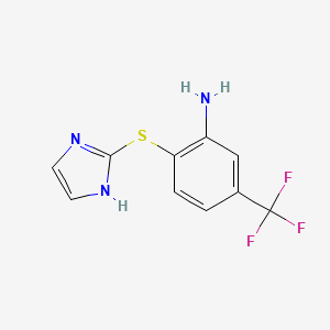 Benzenamine, 2-(1H-imidazol-2-ylthio)-5-(trifluoromethyl)-