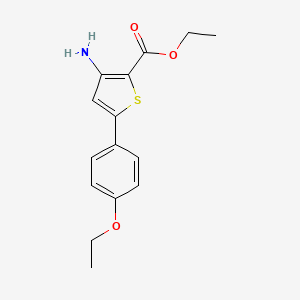 molecular formula C15H17NO3S B12123032 2-Thiophenecarboxylic acid, 3-amino-5-(4-ethoxyphenyl)-, ethyl ester CAS No. 1094398-57-8