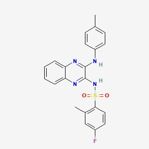 4-fluoro-2-methyl-N-{3-[(4-methylphenyl)amino]quinoxalin-2-yl}benzene-1-sulfonamide