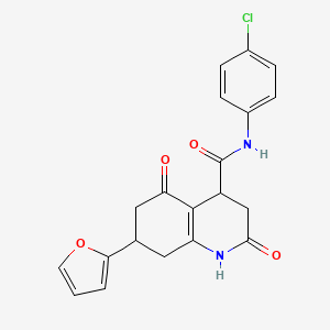 N-(4-chlorophenyl)-7-(furan-2-yl)-2,5-dioxo-1,2,3,4,5,6,7,8-octahydroquinoline-4-carboxamide